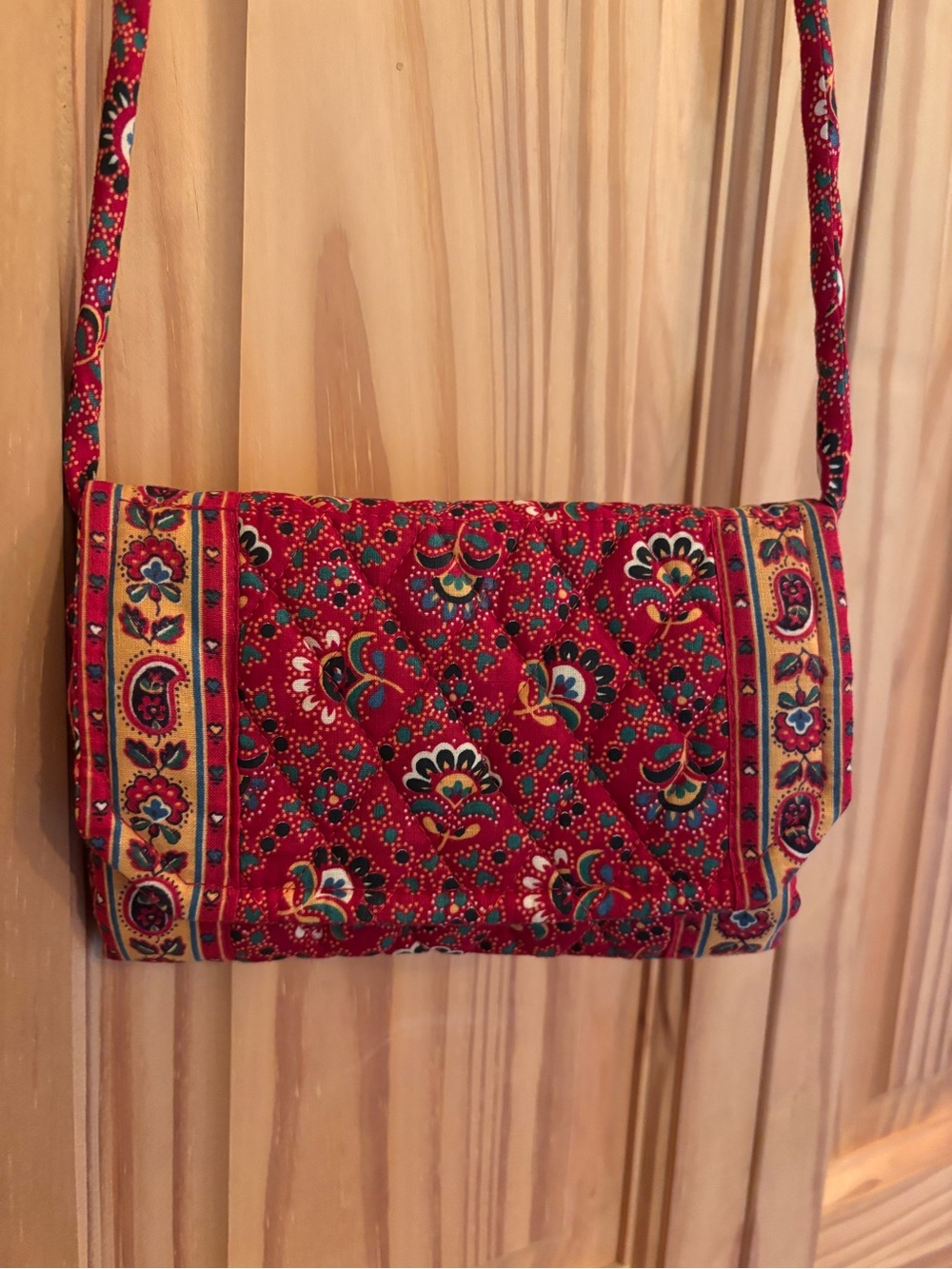 Vera Bradley Red Floral Quilted Crossbody Bag - Retired Pattern